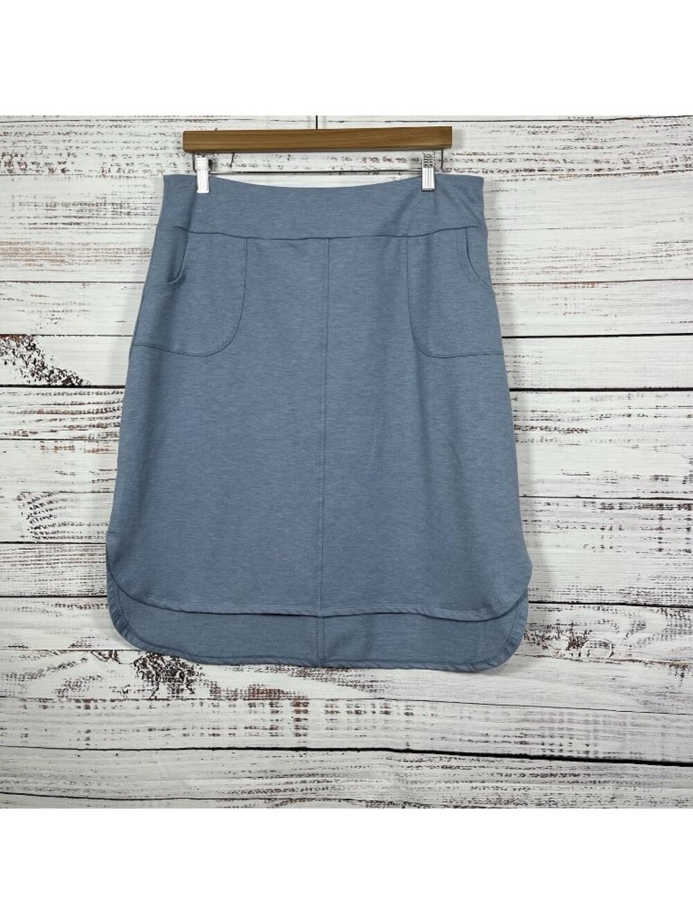 LOGO By Lori Goldstein Blue Pull On Lounge Skirt